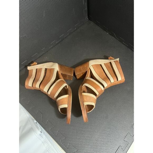 Vintage Foundry Co Michelle Bootie Sandal Women 10 Brown Leather Block Heel Boho - Picture 3 of 7